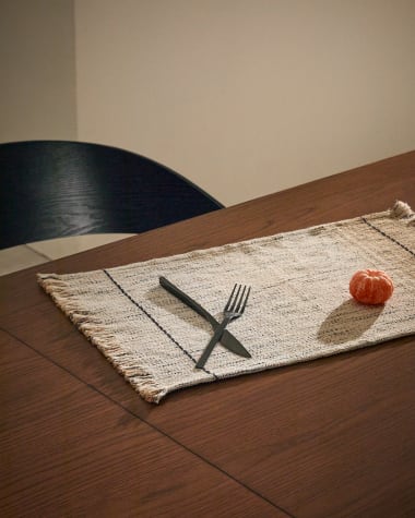 Lenva set of 2 jute placemats with fringing 50 x 35cm