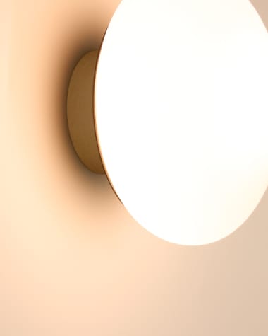 Lampada da parete Bamila in vetro fumé e nichel Ø15 cm