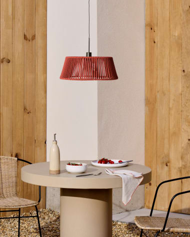 Aldet ceiling lamp shade in terracotta rope cord Ø46cm