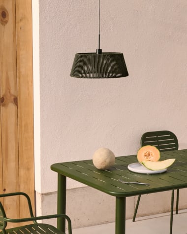 Aldet ceiling lamp shade in green rope cord Ø46cm