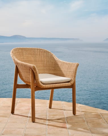 Galea chair in FSC 100% solid teak wood and synthetic rattan