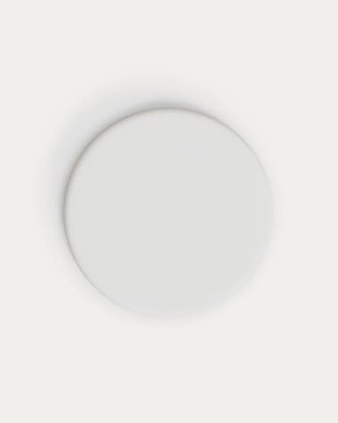 Ψηλό στρογγυλό τραπέζι outdoor Dina με λευκή τσιμεντένια επιφάνεια Ø70εκ και λευκή ατσάλινη βάση 48x48x96εκ