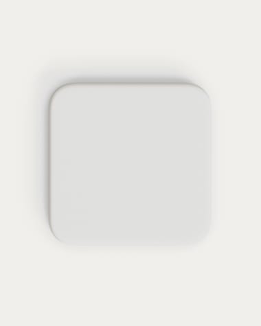 Τραπέζι outdoor Dina με λευκή τσιμεντένια επιφάνεια 70x70εκ και λευκό ατσάλινο πόδι 48x48x72εκ