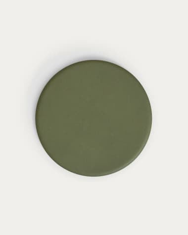 Tavolo alto rotondo da esterno Esilda con piano in cemento verde Ø 70 cm e base in acciaio verde Ø 55 x 96 cm