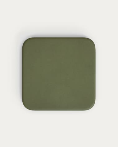 Tavolo da esterno Esilda con piano in cemento verde 70 x 70 cm e base in acciaio verde Ø 55 x 72 cm