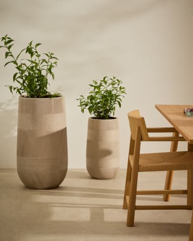 Tival beige cement-effect planter Ø 45cm