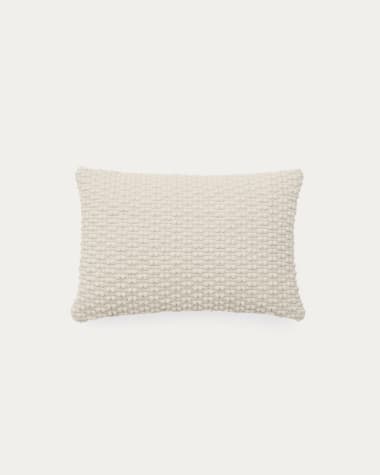 Kissenhülle Mascarell aus weißer Baumwolle und Polyester 40 x 60 cm