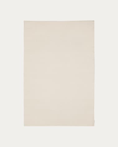 Tapis Mascarell en coton et polyester blanc 200 x 300 cm