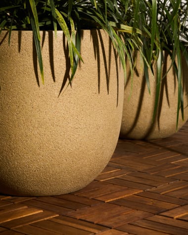 Selvi planter with light brown stone effect Ø 37cm