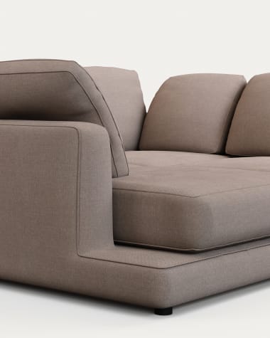 Gala 3-seater sofa with double chaise longue taupe, 210 cm