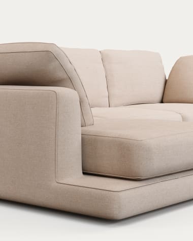 Gala 4-seater sofa with left chaise longue beige 300cm