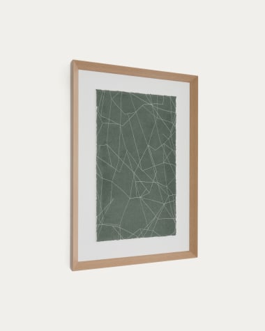Durkan abstract picture on green recycled paper 100 x 70cm