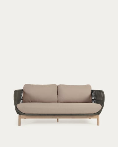 Catalina 3-Sitzer Sofa aus grünem Seil und massivem Akazienholz 170 cm FSC 100%