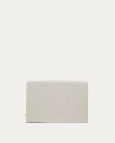 Tête de lit déhoussable Valma en tissu chenille perle pour lit de 90 x 200 cm.