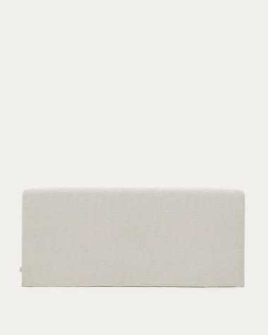 Tête de lit déhoussable Valma en tissu chenille perle pour lit de 160 x 200 cm.