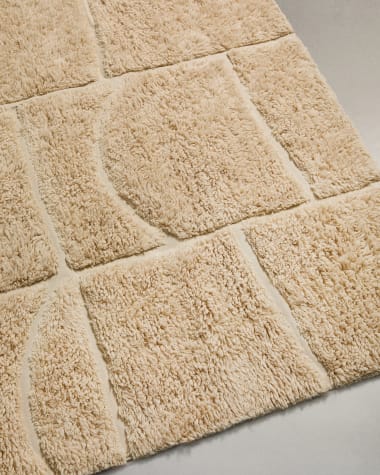 Nak ecru wool jacquard rug, 200 x 300 cm