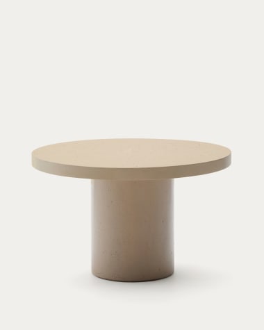 Table ronde Aiguablava en ciment beige Ø 120 cm