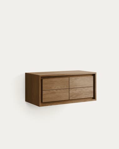 Moble de bany Kenta de fusta massissa de teca amb acabat natural 90 x 45 cm