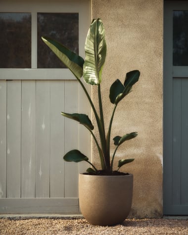 Cache-pot Selvi avec effet pierre marron clair Ø 37 cm