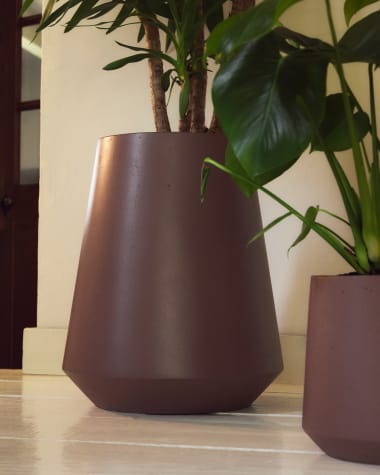 Fioriera Calun in cemento bordeaux Ø 50 cm