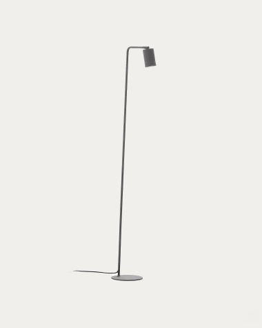 Lampadaire Manie en métal avec finition effet fonte noire