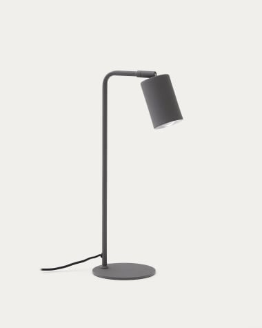 Lampe de bureau Manie en métal avec finition effet fonte noire
