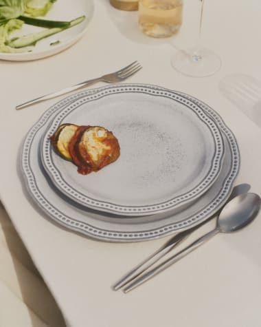 Blue ceramic Dovec dessert plate