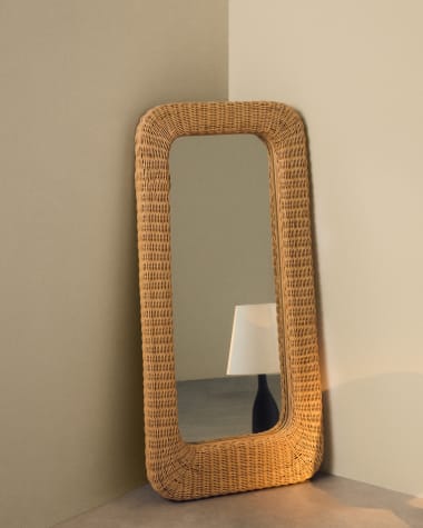 Zilna rattan mirror 58 x 120 cm