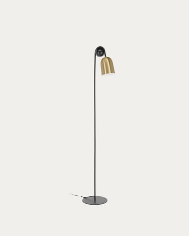 Natsumi metal and wood floor lamp UK adapter