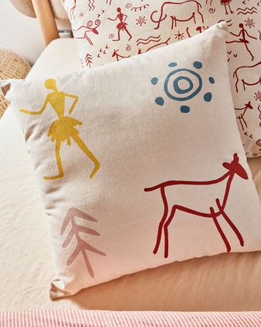 Itzayana 100% cotton multi-coloured cushion cover 45 x 45 cm