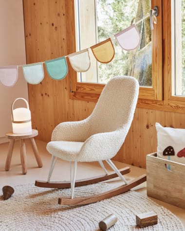 Fauteuil à bascule enfant Joey bouclette blanc