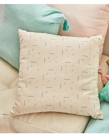 Zale 100% cotton multi-coloured cushion cover 45 x 45 cm