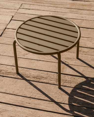 Table d'appoint de jardin Joncols en aluminium finition peinture verte Ø 60 cm