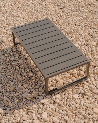 Table basse Comova 100 % pour extérieur en aluminium vert 60 x 114 cm