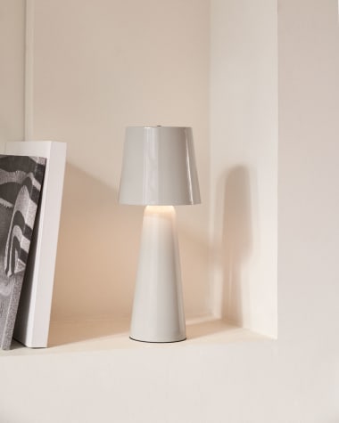 Arenys large table lamp with a grey painted finish