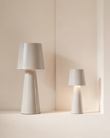 Arenys large table lamp with a grey painted finish