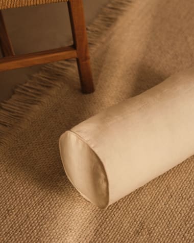 Fodera per cuscino a rullo Forallac 100% lino bianco