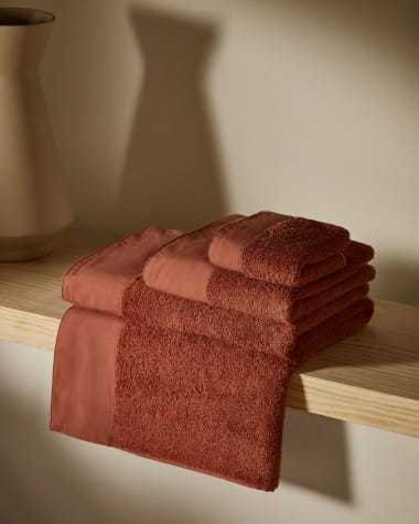Πετσέτα μπάνιου Takeshi, 100% βαμβακερό, ροζ 30x50εκ