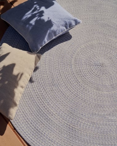 Portopi rond tapijt 100% PET grijs Ø 150 cm