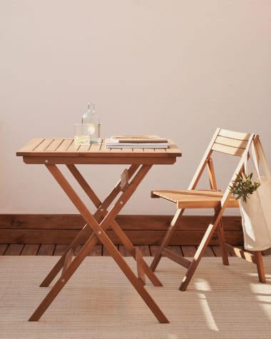 Tavolo pieghevole da esterno Sadirar in legno massello di acacia 70 x 70 cm FSC 100%
