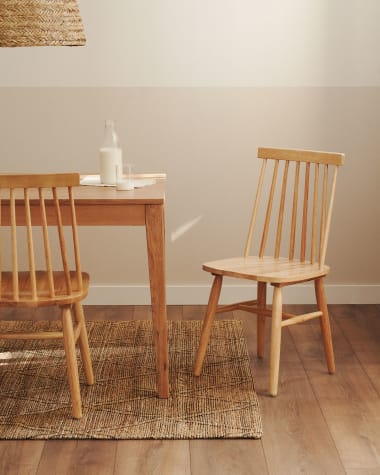Καρέκλα Tressia DM και φυσικό λακαρισμένο μασίφ ξύλο καουτσούκ