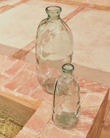 Vase Brenna en verre transparent 100% recyclé 73 cm
