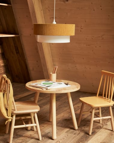 Mesa infantil redonda Dilcia de madera maciza de caucho Ø 55 cm