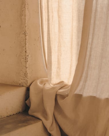 Malavella curtain, 100% lino in beige, 140 x 270 cm