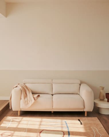 Sofa Singa 3-osobowa biała 215 cm