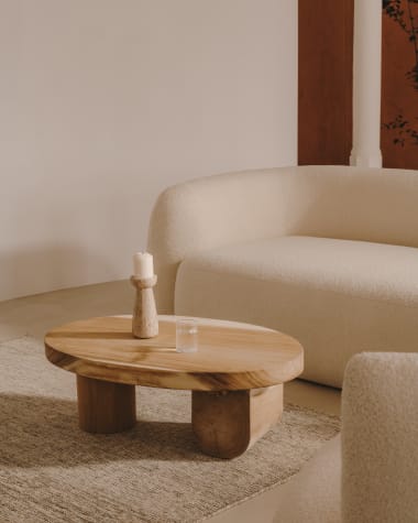 Mosi-salontafel van massief munggurhout, Ø 90 x 60 cm
