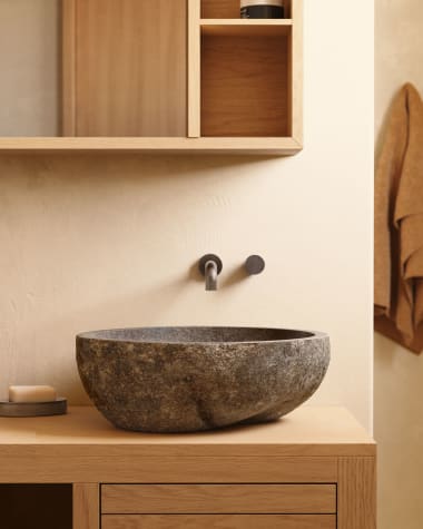 Pica lavabo Tetsu de piedra Ø 40 cm