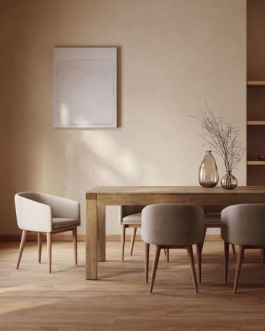 Briva extendable table with a natural oak wood finish, 180 (230) x 90 cm