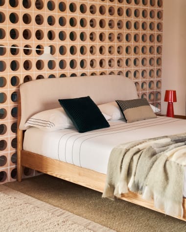 Cintia Set aus Bettdeckenbezug und Kissenhülle aus Baumwollperkal mit aufgestickten Streifen 90x190 cm