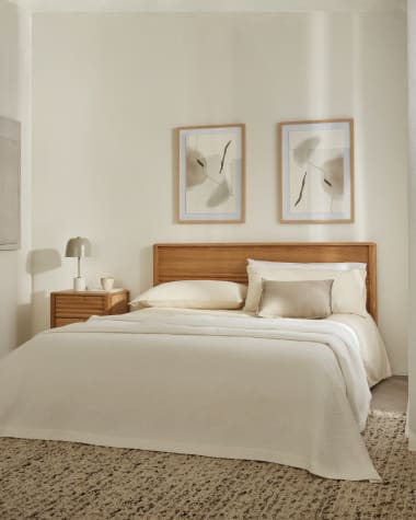 Lenon bed in solid oak and oak wood veneer for 180 x 200 cm mattresses, FSC MIX Credit